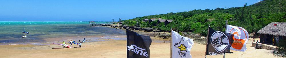 L'accès au spot de kitesurf du Babaomby lodge est directement au pied des bungalows